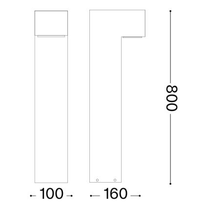 Ideal Lux - Zunanja svetilka SIRIO 1xGX53/9W/230V 80 cm IP65 rjava