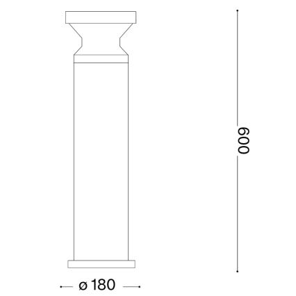 Ideal Lux - Zunanja svetilka TORRE 1xE27/15W/230V, 60 cm, IP65, antracit