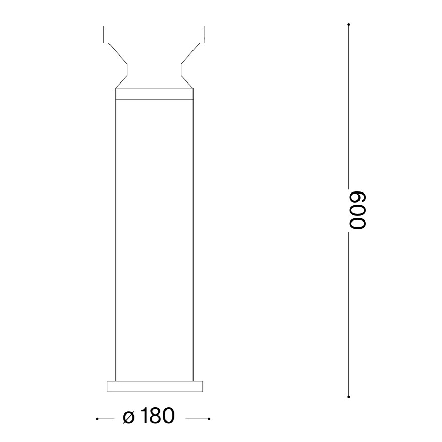 Ideal Lux - Zunanja svetilka TORRE 1xE27/15W/230V, 60 cm, IP65, antracit