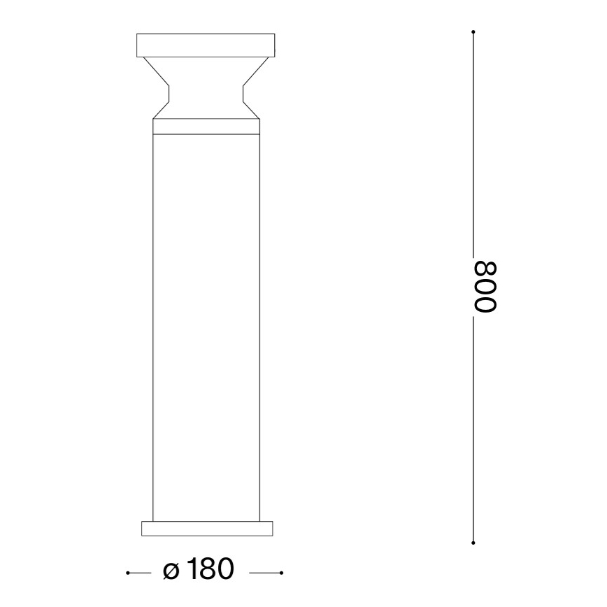 Ideal Lux - Zunanja svetilka TORRE 1xE27/15W/230V 80 cm IP65 črna
