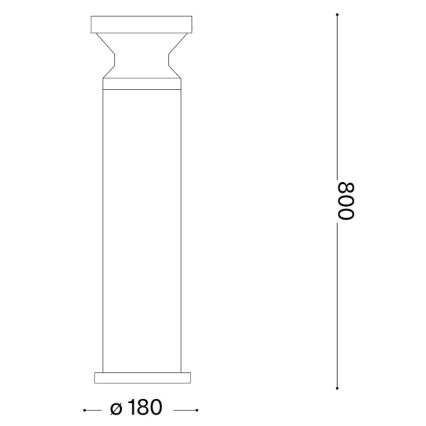 Ideal Lux - Zunanja svetilka TORRE 1xE27/15W/230V 80 cm IP65 rjava