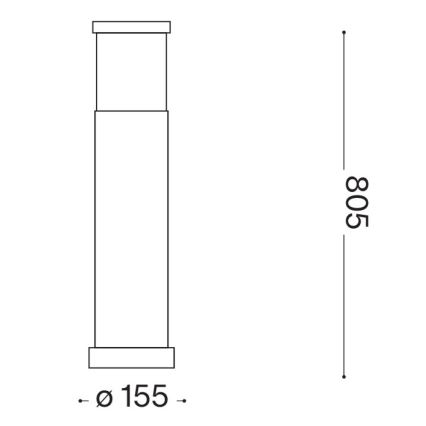 Ideal Lux - Zunanja svetilka TRONCO 1xE27/42W/230V 80 cm IP65 siva