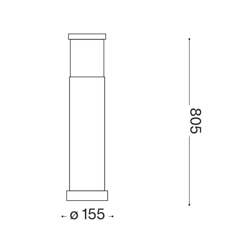 Ideal Lux - Zunanja svetilka TRONCO 1xE27/42W/230V 80 cm IP65 siva