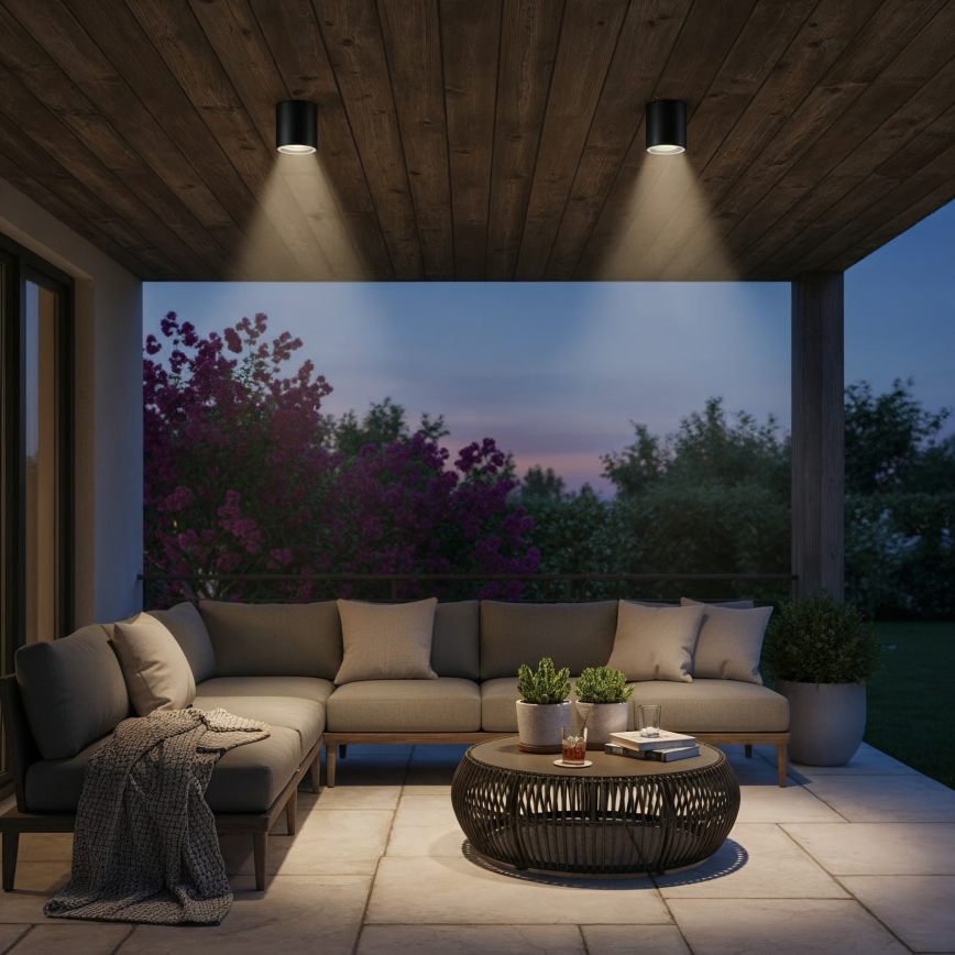 Ideal Lux - Zunanja točkovna svetilka GUN 1xGU10/28W/230V, premer 11 cm, IP55, črna