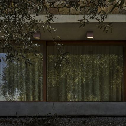 Ideal Lux - Zunanja točkovna svetilka TECHO 1xGU10/20W/230V 15x15 cm IP54 rjava