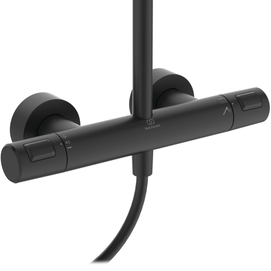 Ideal Standard A7545XG - Tuš komplet s termostatsko armaturo CERATHERM T25, mat črna