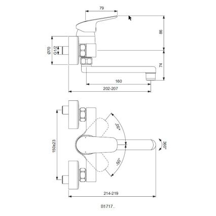 Ideal Standard B1717AA - Kuhinjska pipa CERAFLEX, visokosijajni krom