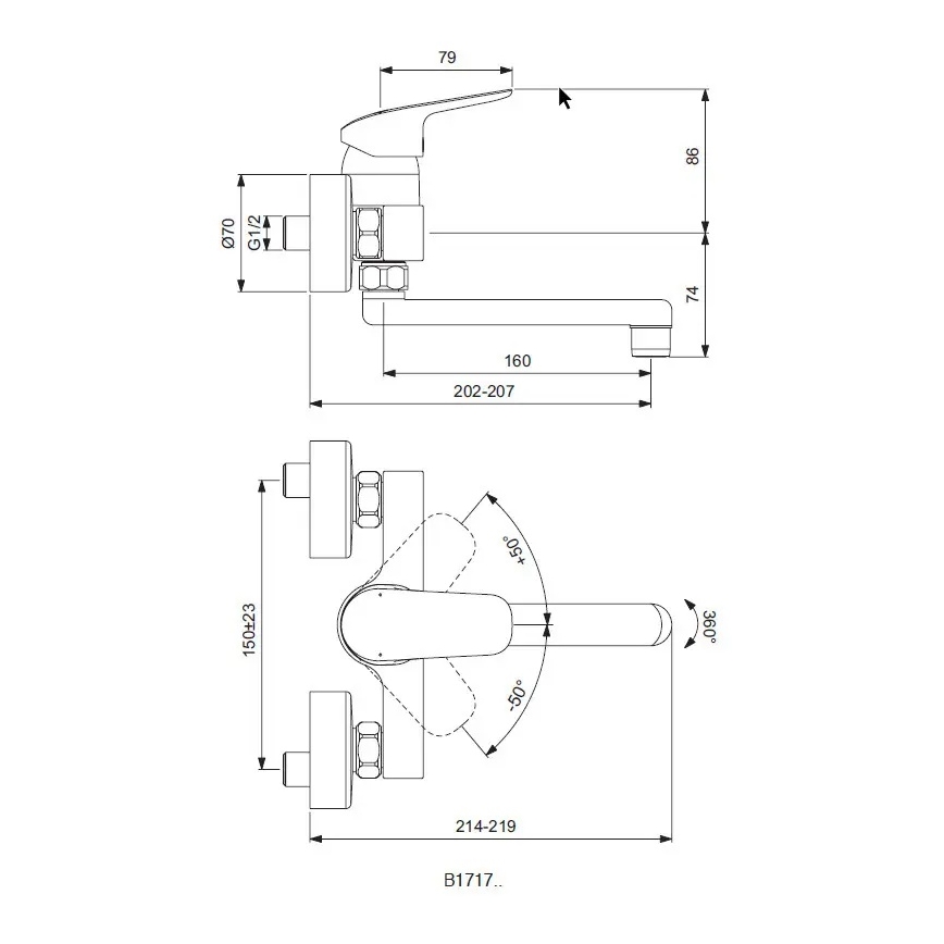 Ideal Standard B1717AA - Kuhinjska pipa CERAFLEX, visokosijajni krom
