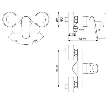 Ideal Standard B1720AA - Tuš mešalnik CERAFLEX, sijajni krom