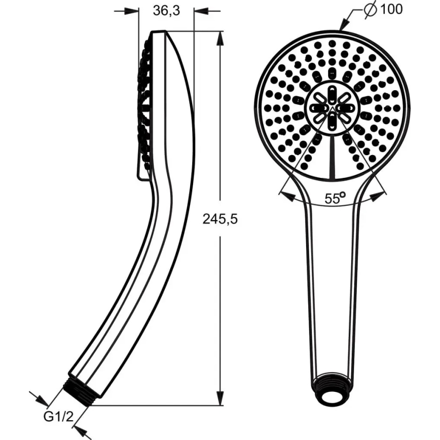 Ideal Standard B9403AA - Ročni tuš IDEALRAIN, sijajni krom