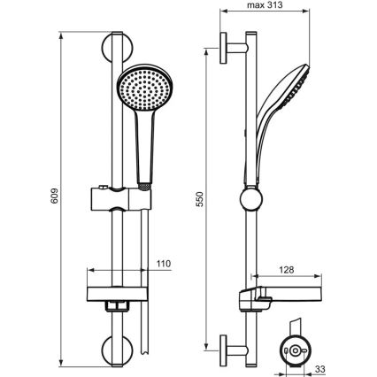 Ideal Standard B9412AA - Komplet za tuš IDEALRAIN, sijajni krom