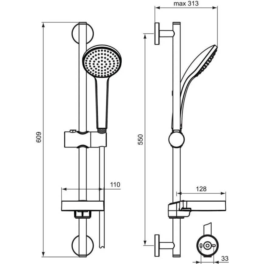 Ideal Standard B9412AA - Komplet za tuš IDEALRAIN, sijajni krom
