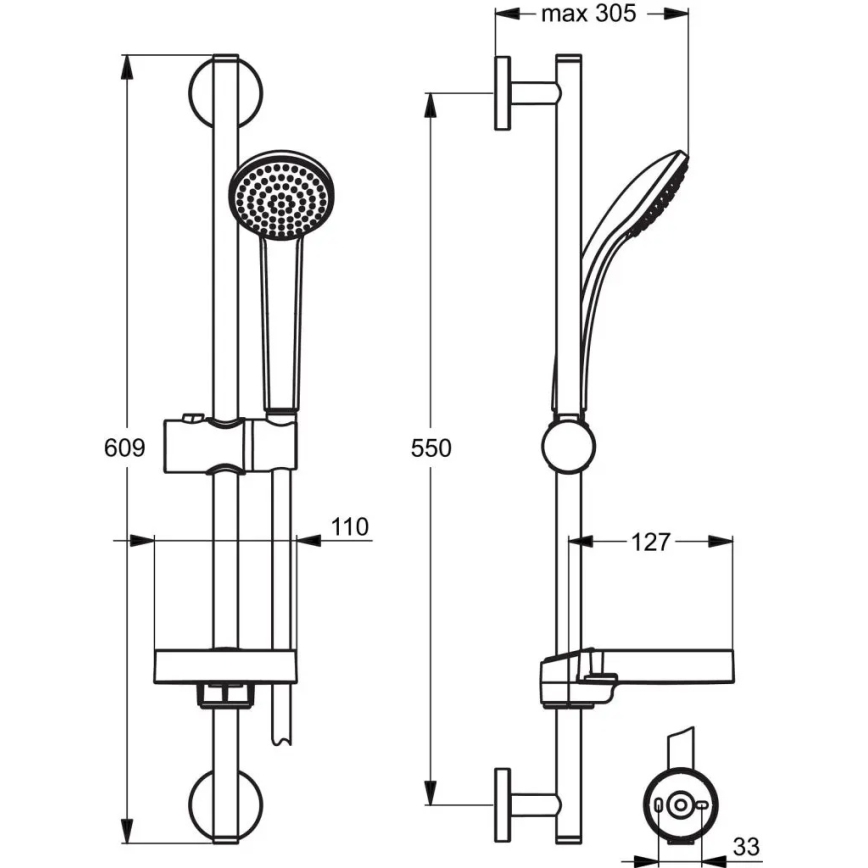 Ideal Standard B9501AA - Tušni set IDEALRAIN v sijajnem kromu