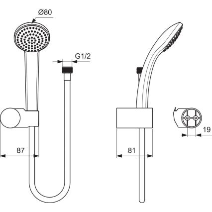 Ideal Standard B9506AA - pršni komplet IDEALRAIN, sijajni krom
