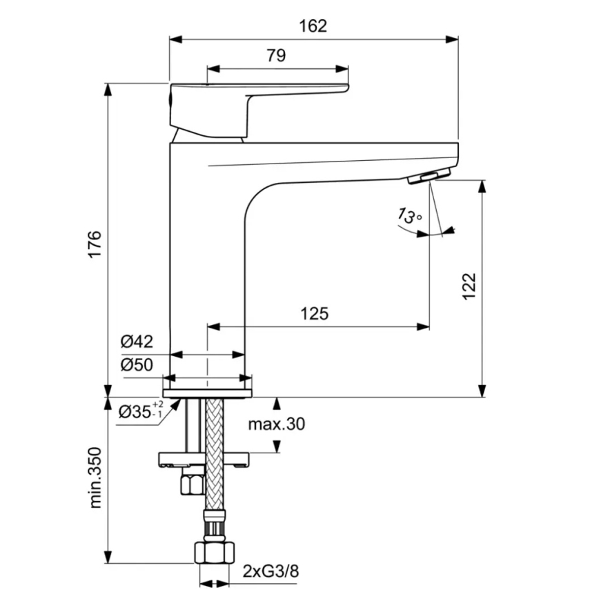 Ideal Standard BC554AA - Umivalniška armatura CERAFINE MODEL O, 17,6 cm, visokosijajni krom