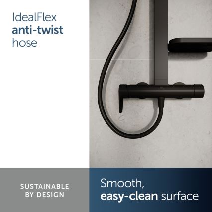 Ideal Standard BD584XG - Tušni komplet z baterijo CERAFLOW ALU+ v mat črni barvi