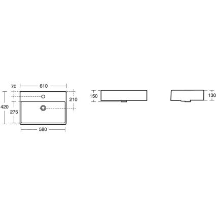 Ideal Standard K078101 - Pultni umivalnik STRADA 60 x 42 cm, keramika/bela