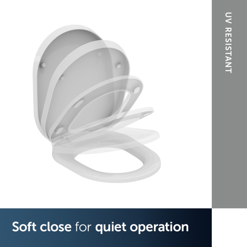 Ideal Standard K706101 - WC sedež TONIC z mehkim zapiranjem, bel