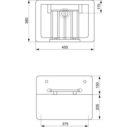 Ideal Standard S593901 - Stenski umivalnik DOURO z rešetko 45,5x38 cm keramika/bela