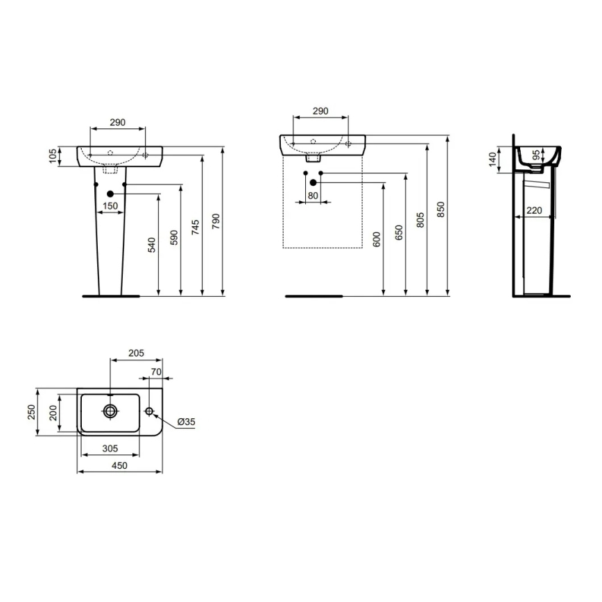 Ideal Standard T458601 -  Viseči umivalnik I.LIFE S 45x25 cm keramika/bela