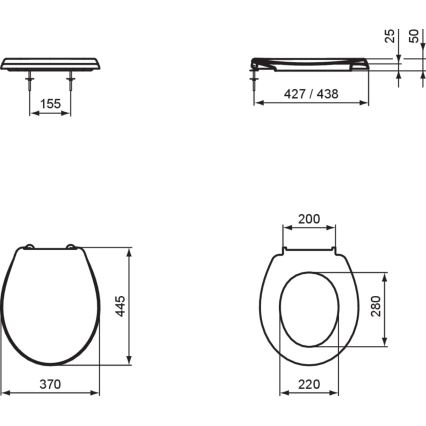 Ideal Standard W302601 - bel sedež za WC