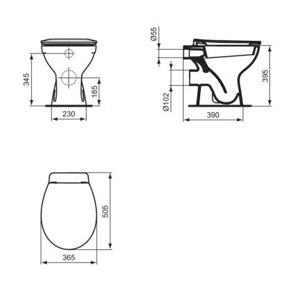 Ideal Standard W333101 - Stoječa WC školjka EUROVIT keramika/bela