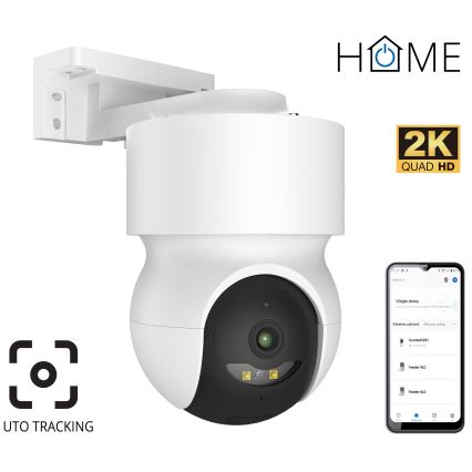 Pametna zunanja kamera s senzorjem gibanja, 2K, 12 V, IP65, Wi‑Fi, Tuya, bela