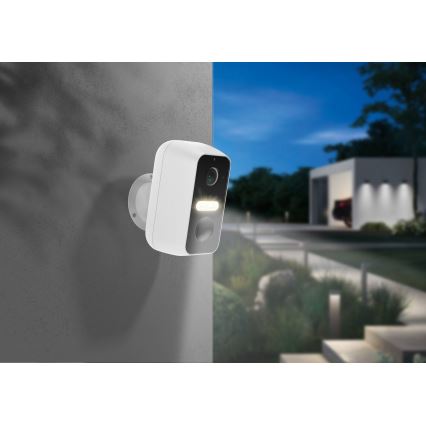 Pametna zunanja kamera s senzorjem gibanja 2K 9600 mAh IP65 Wi-Fi Tuya bela