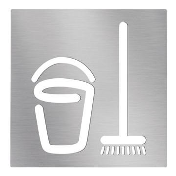 Ikona Soba za čiščenje 12x12 cm nerjavno jeklo/srebrna