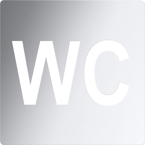 Ikona WC 12x12 cm nerjaveče jeklo/srebrna