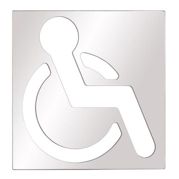 Ikona za invalide 12x12 cm nerjaveče jeklo/srebrna