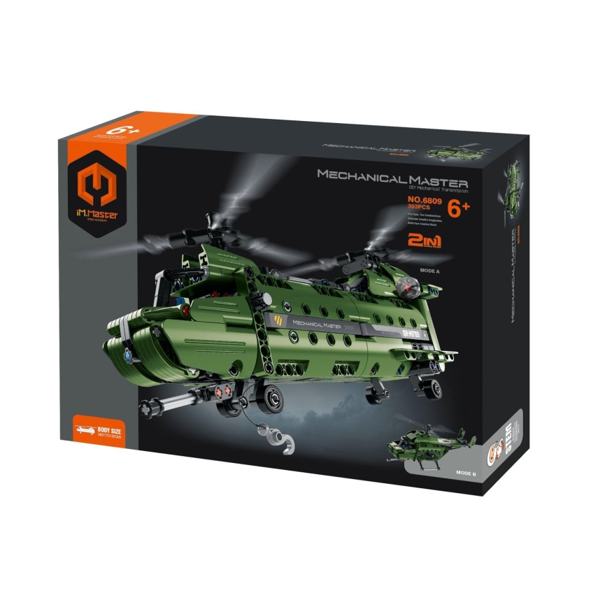 iM.Master - Komplet za sestavljanje helikopterja z mehaničnim pogonom 2 v 1, 393 kosov