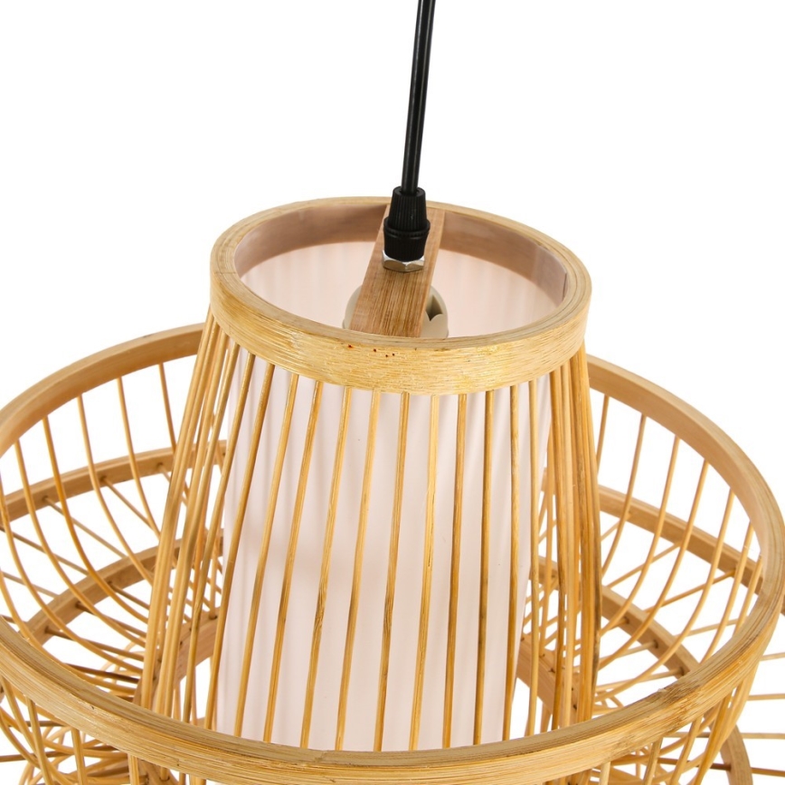 Lestenec na vrvici PINCHOS 1xE27/40W/230V pr. 45 cm bambus