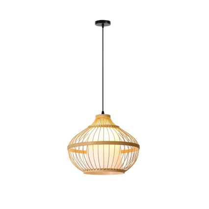 Lestenec na vrvici PINCHOS 1xE27/40W/230V pr. 40 cm bambus