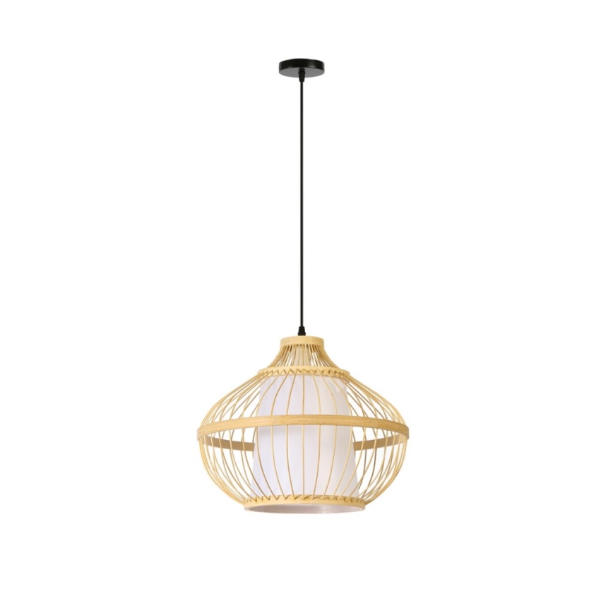 Lestenec na vrvici PINCHOS 1xE27/40W/230V pr. 40 cm bambus