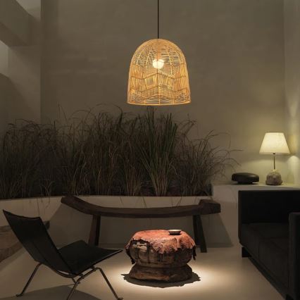 Lestenec na vrvici PELO 1xE27/40W/230V pr. 40 cm ratan