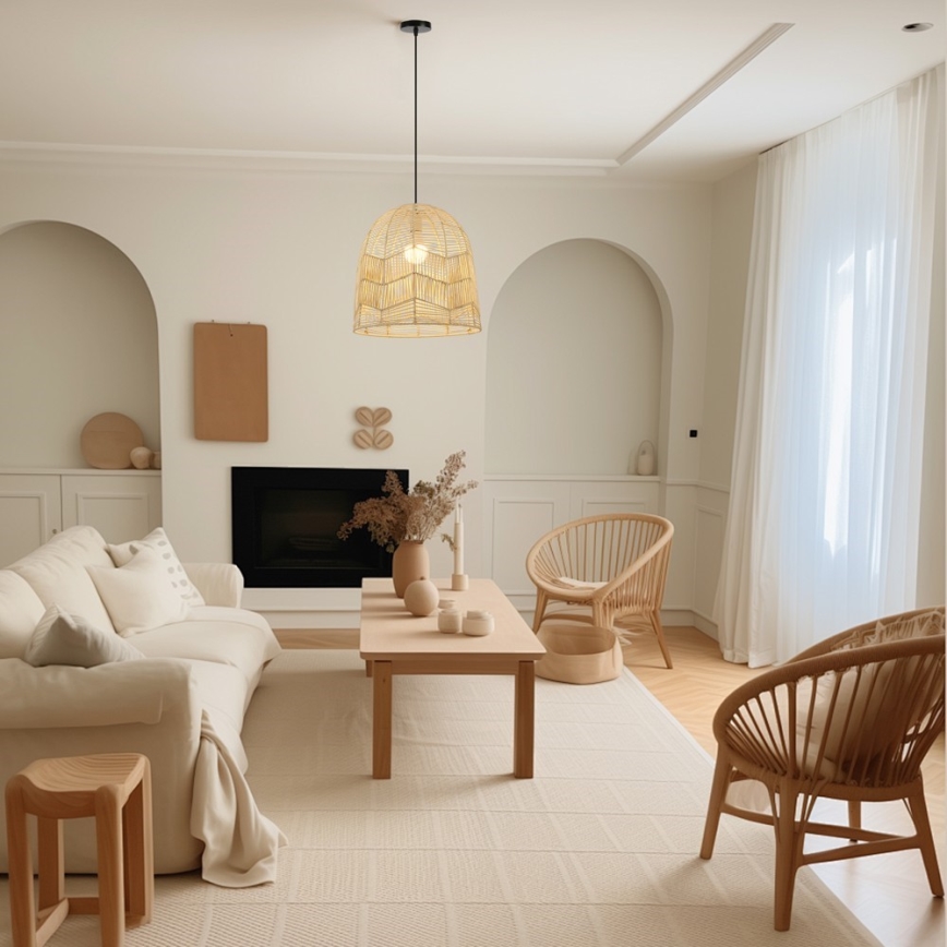 Lestenec na vrvici PELO 1xE27/40W/230V pr. 40 cm ratan