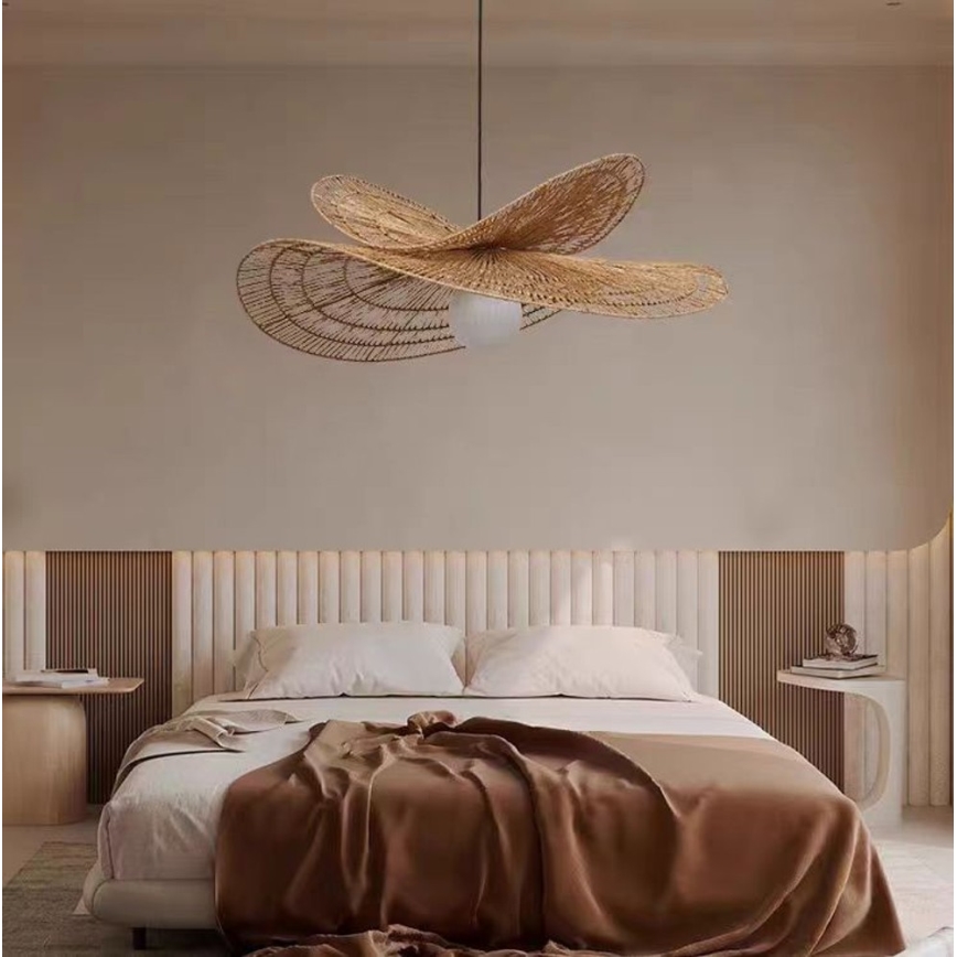 Lestenec na vrvici MARIPOSA 1xE27/40W/230V pr. 80 cm juta