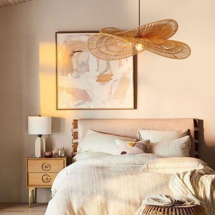 Lestenec na vrvici MARIPOSA 1xE27/40W/230V pr. 80 cm juta