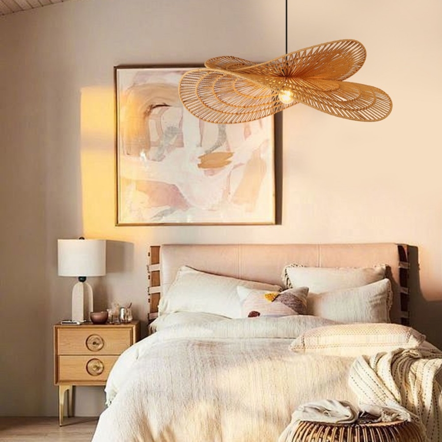 Lestenec na vrvici MARIPOSA 1xE27/40W/230V pr. 80 cm juta