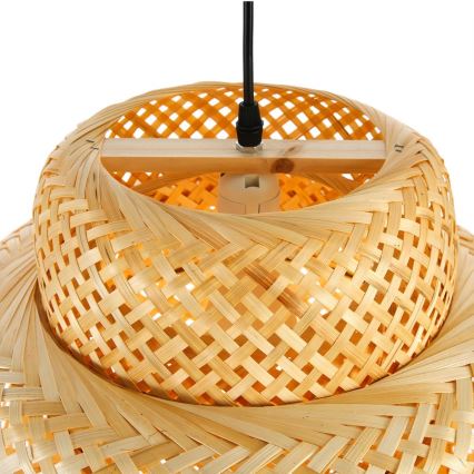 Lestenec na vrvici HILO 1xE27/40W/230V pr. 38 cm bambus