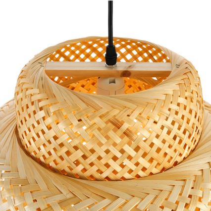 Lestenec na vrvici HILO 1xE27/40W/230V pr. 47 cm bambus