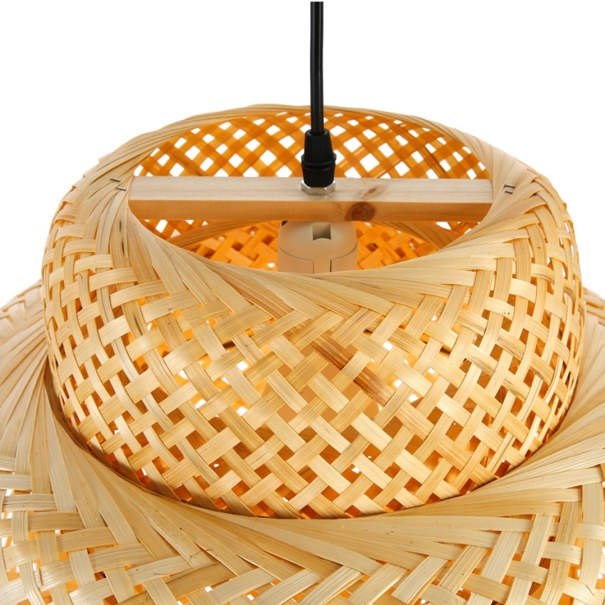 Lestenec na vrvici HILO 1xE27/40W/230V pr. 47 cm bambus