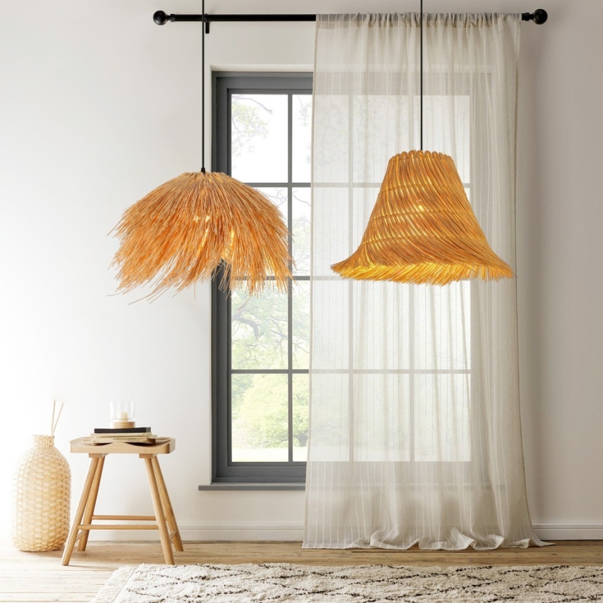 Lestenec na vrvici NATURALEZA 1xE27/40W/230V pr. 55 cm ratan