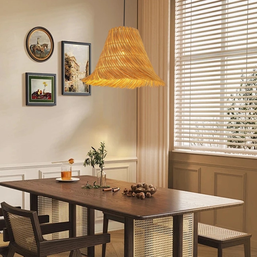 Lestenec na vrvici NATURALEZA 1xE27/40W/230V pr. 45 cm ratan