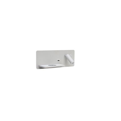 Immax 08286L - LED Stenski reflektor s polico, USB priključkom in brezžičnim polnjenjem Be PREPARE LED/3W/230V + LED/3W bel
