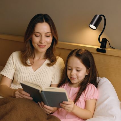 Fleksibilna svetilka s sponko PUNTO 1xGU10/9W/230V črna