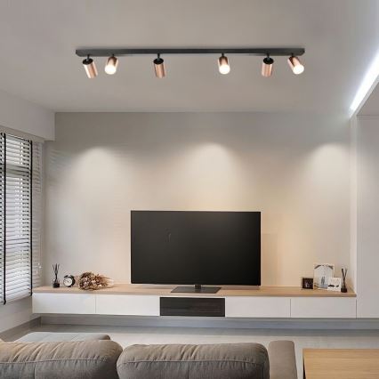 Smerna svetilka PUNTO 6xGU10/9W/230V rožnato zlato