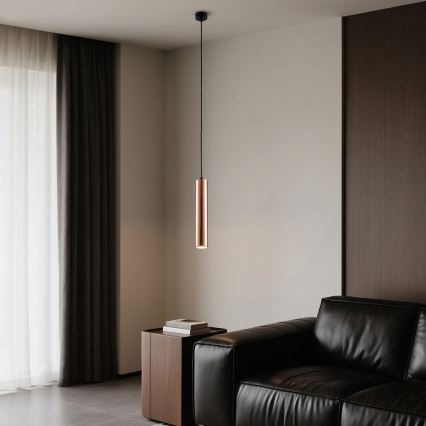 Lestenec na kablu PUNTO 1xGU10/9W/230V v barvi rožnatega zlata