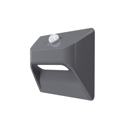 Immax 08309L - Polnilna LED svetilka za stopnice s senzorjem STEP LIGHT LED/0,3W/3,7V 2200 mAh IP53 siva